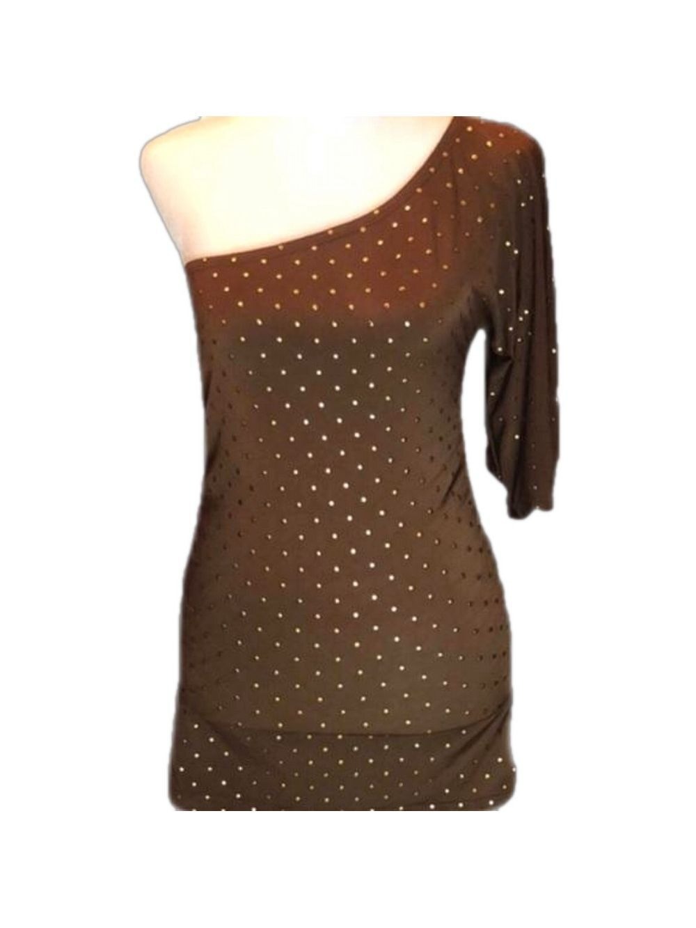 ARDEN B. Sexy Chocolate One Shoulder Body Con Top Size S